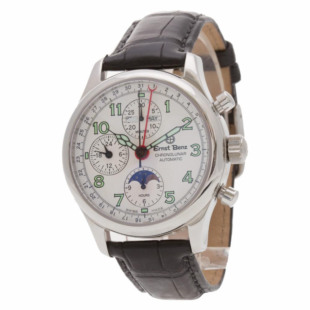 Contemporary Ernst Benz Chronolunar GC20312A, White Dial, Certified and Warranty