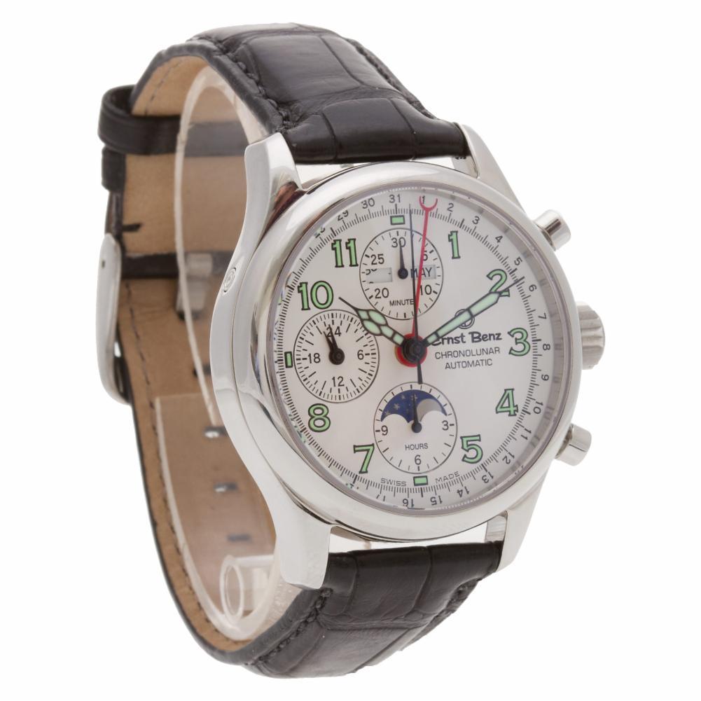 Men's Ernst Benz Chronolunar GC20312A, White Dial, Certified and Warranty