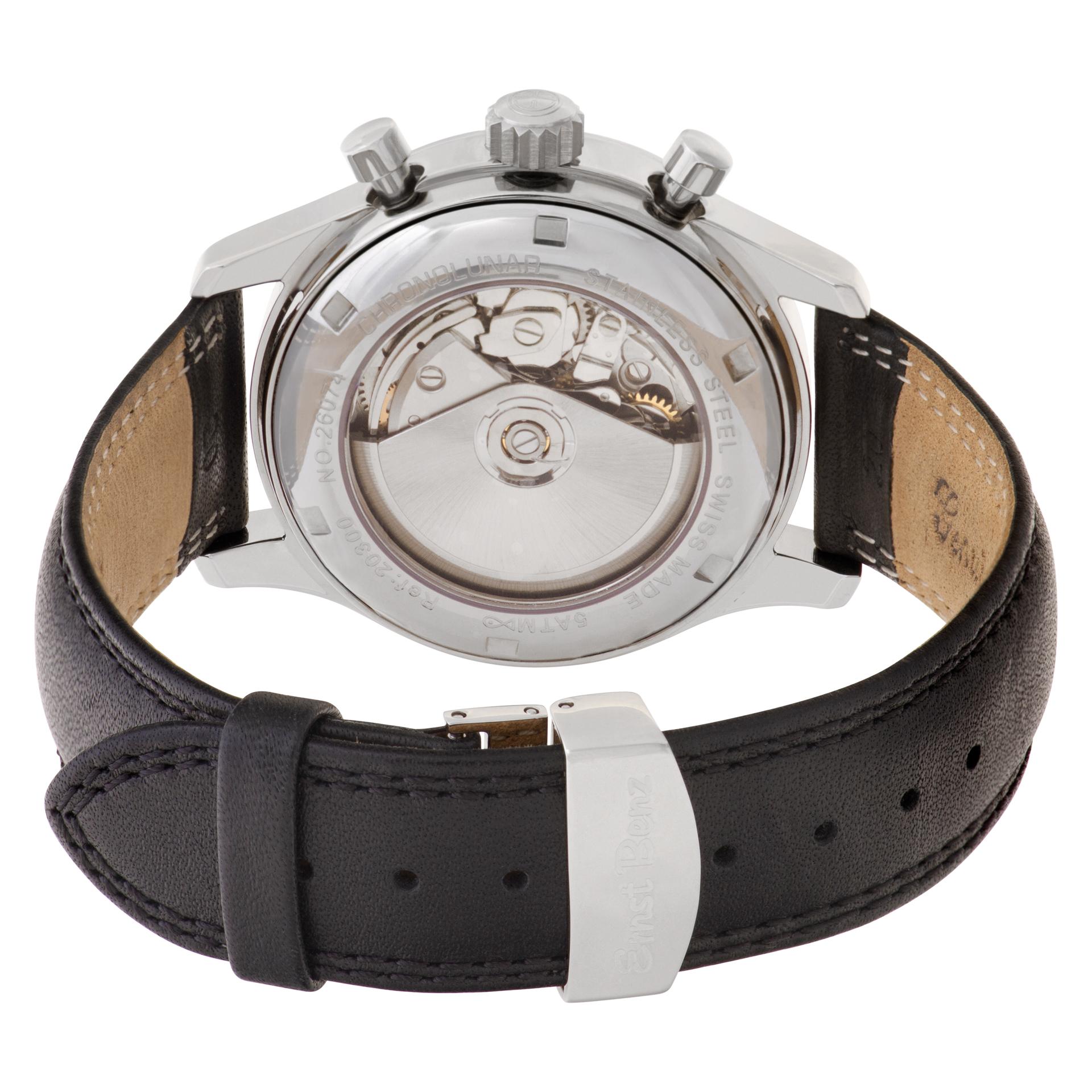 Ernst Benz Chronolunar Ref.20300 Stainless Steel Black Dial Automatic Watch In Excellent Condition In Surfside, FL