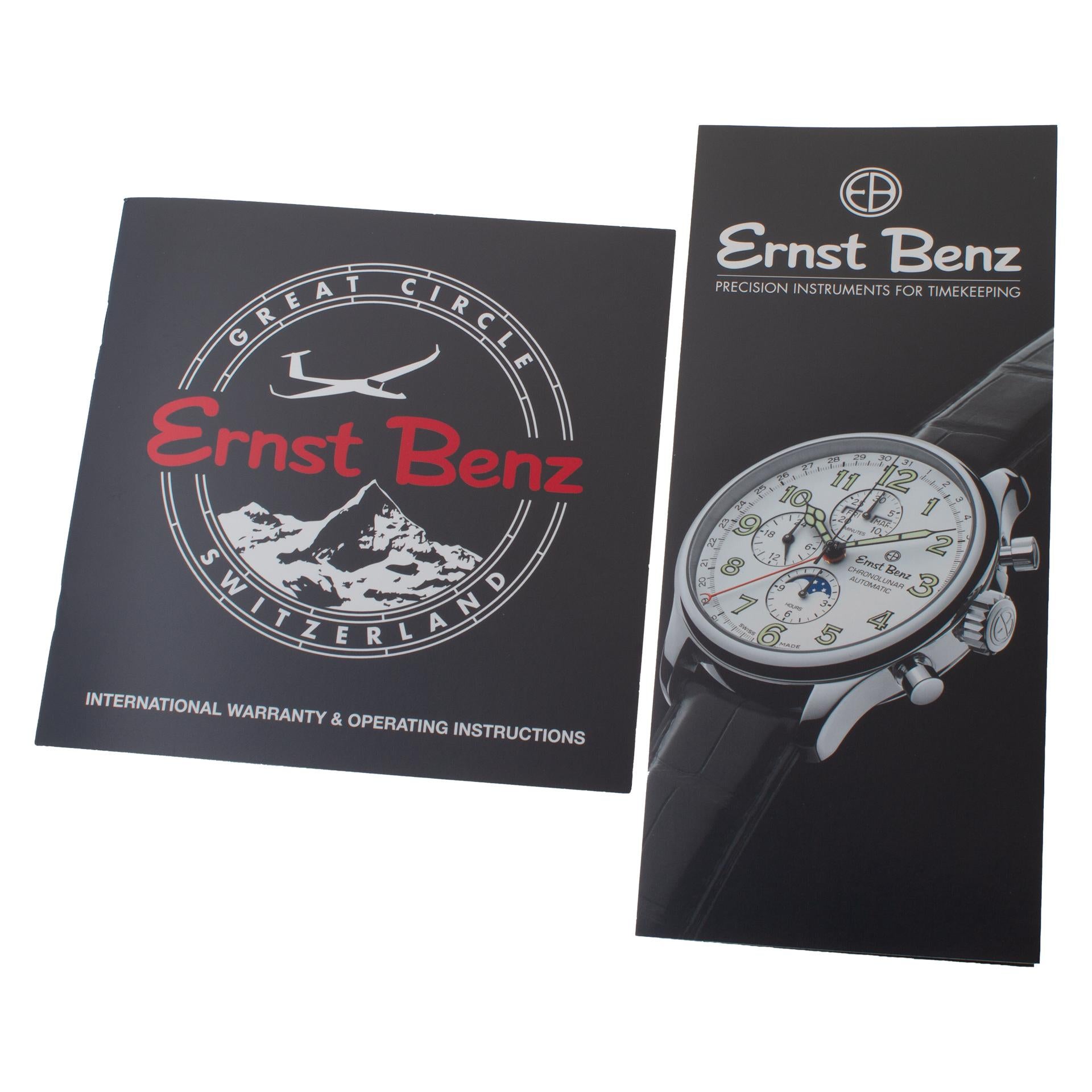 Men's Ernst Benz Chronolunar Ref.20300 Stainless Steel Black Dial Automatic Watch