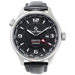 Ernst Benz World Time GC10851 Edelstahl mit schwarzem Zifferblatt 47mm Automatikuhr