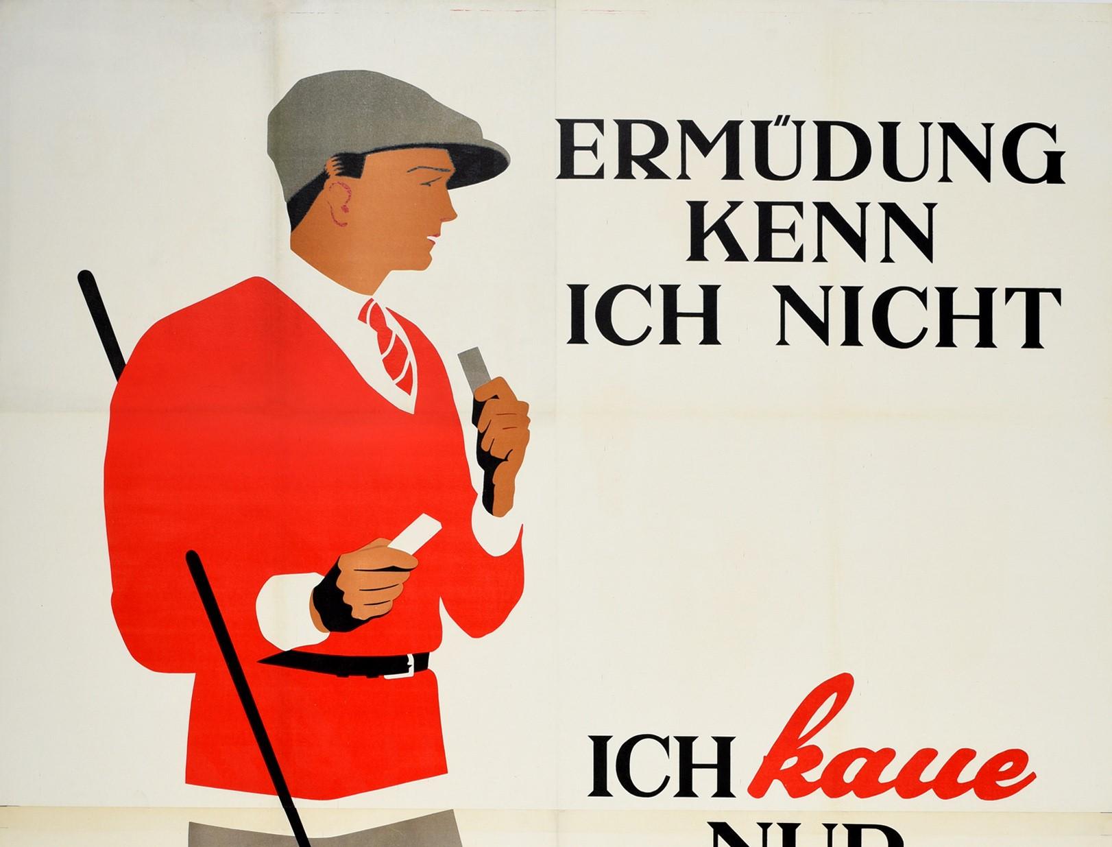 Original Vintage Poster For Koletta Chewing Gum With Cola Golfer Advertising Art - Print by Ernst Demar