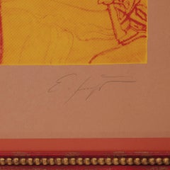 Ernst Fuchs (1930 - 2015)  « Hauteur d'un chérubin », créé en 1982  Sérigraphie couleur