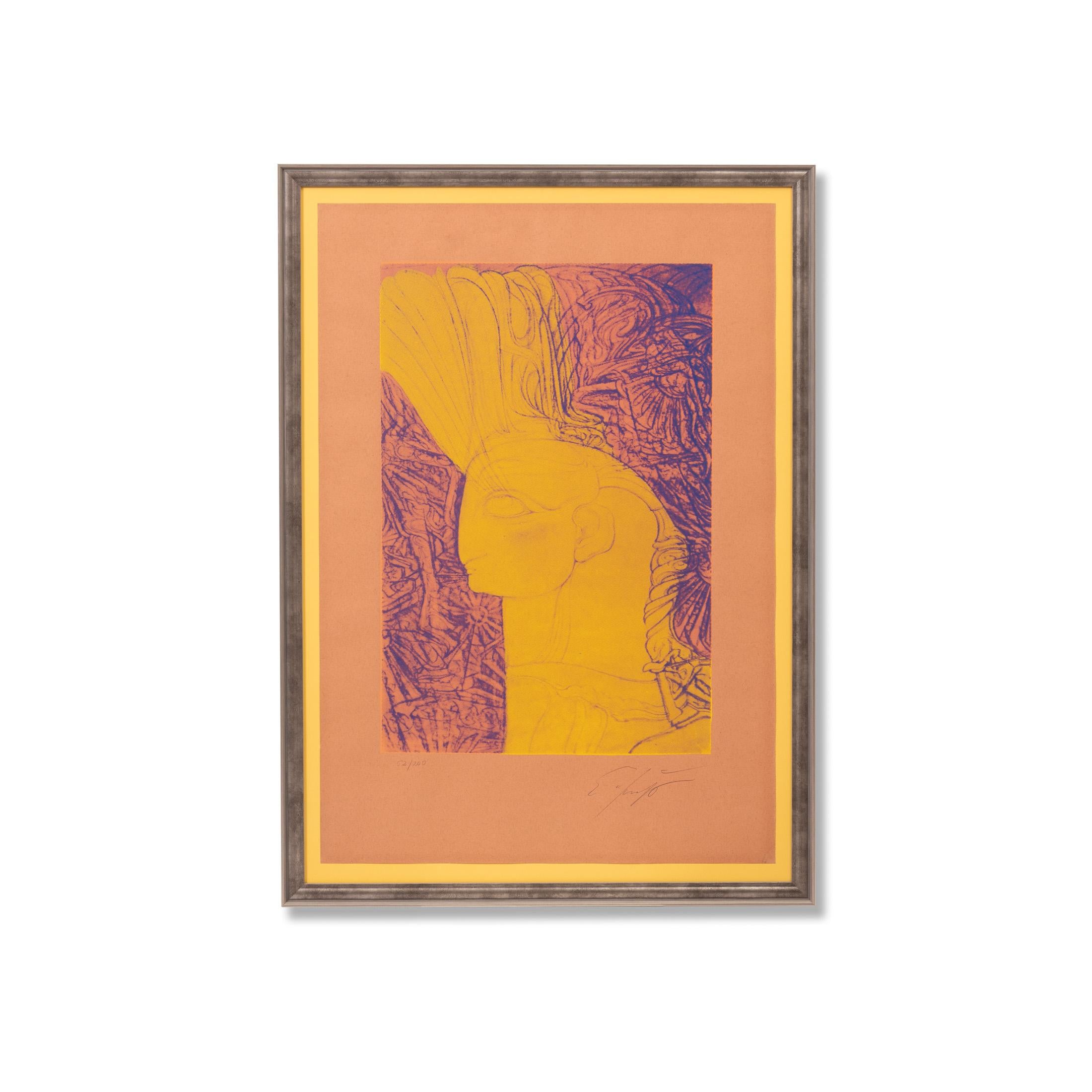 Ernst Fuchs (1930 - 2015)

« Hauteur d'un chérubin », créé en 1982

Sérigraphie couleur, éd. 200 pièces, signées et numérotées

Dimensions 67,7 cm x 45 cm

Ernst Fuchs est né le 13 février 1930 à Vienne, seul enfant de Maximilian et Leopoldine Fuchs