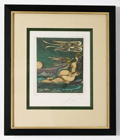 Ernst Fuchs "Bachnymphe" Surrealistic Color Etching