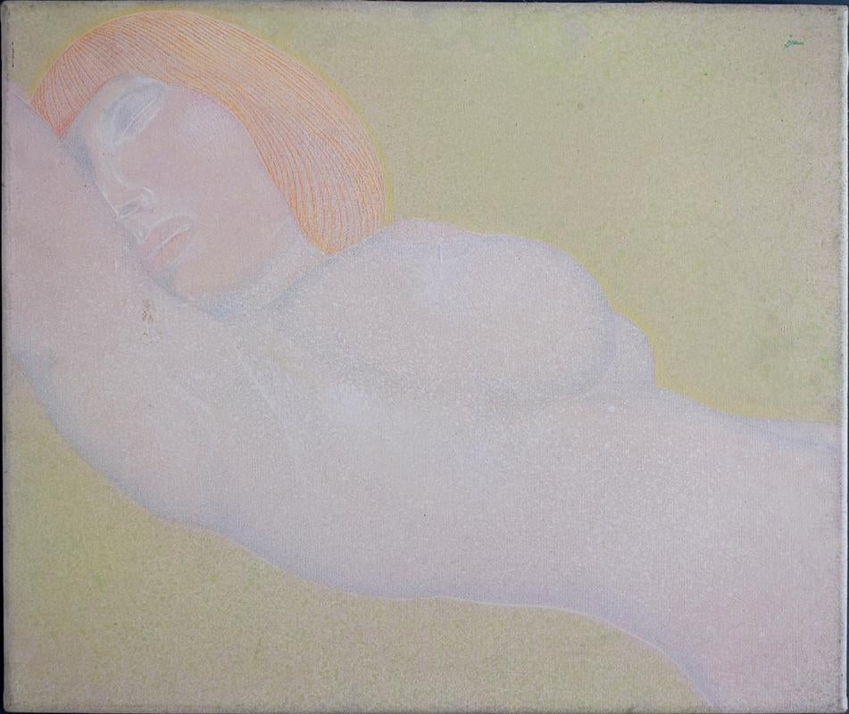 Ernst Fuchs Nude Painting – Eva Christine Liegesessel in Nude