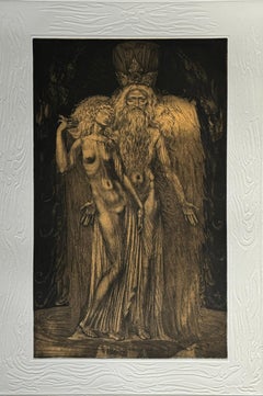 Grabado nº 1 de Ernst Fuchs: KABBALAH (SEFER YETSIRA y 32 SENDEROS DE LA SABIDURÍA)
