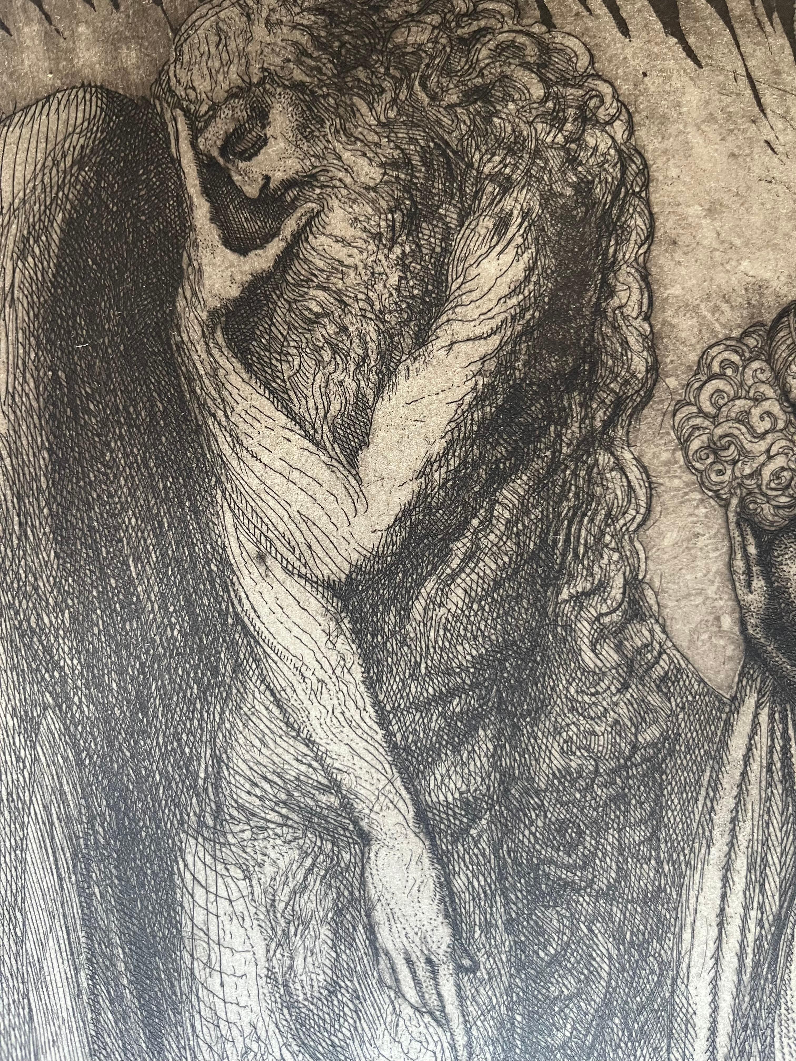 Original engraving #11 by Ernst FUCHS from Kabbalah (THIRTY-TWO PATHS OF WISDOM by SEFER YETZIRA), 1978
Etching signed and numbered 16/30 E.A.
Page size - 30 x 22 in  76 x 56 cm
Image size - 21 x 12.50 in x 53 x 32 cm

This collector's piece,