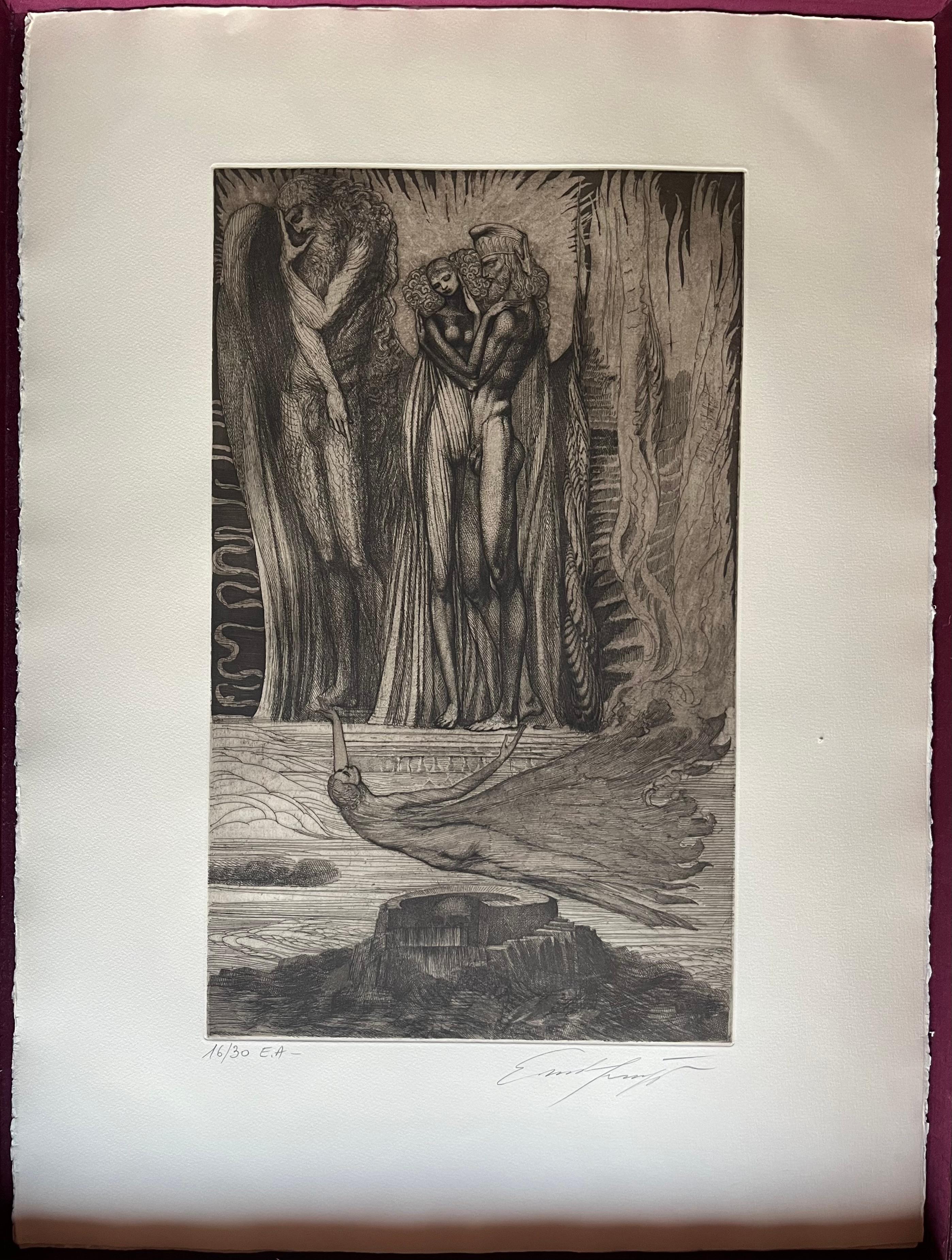 Engraving #11 by Ernst Fuchs: KABBALAH (SEFER YETSIRA and 32 PATHS OF WISDOM) 2