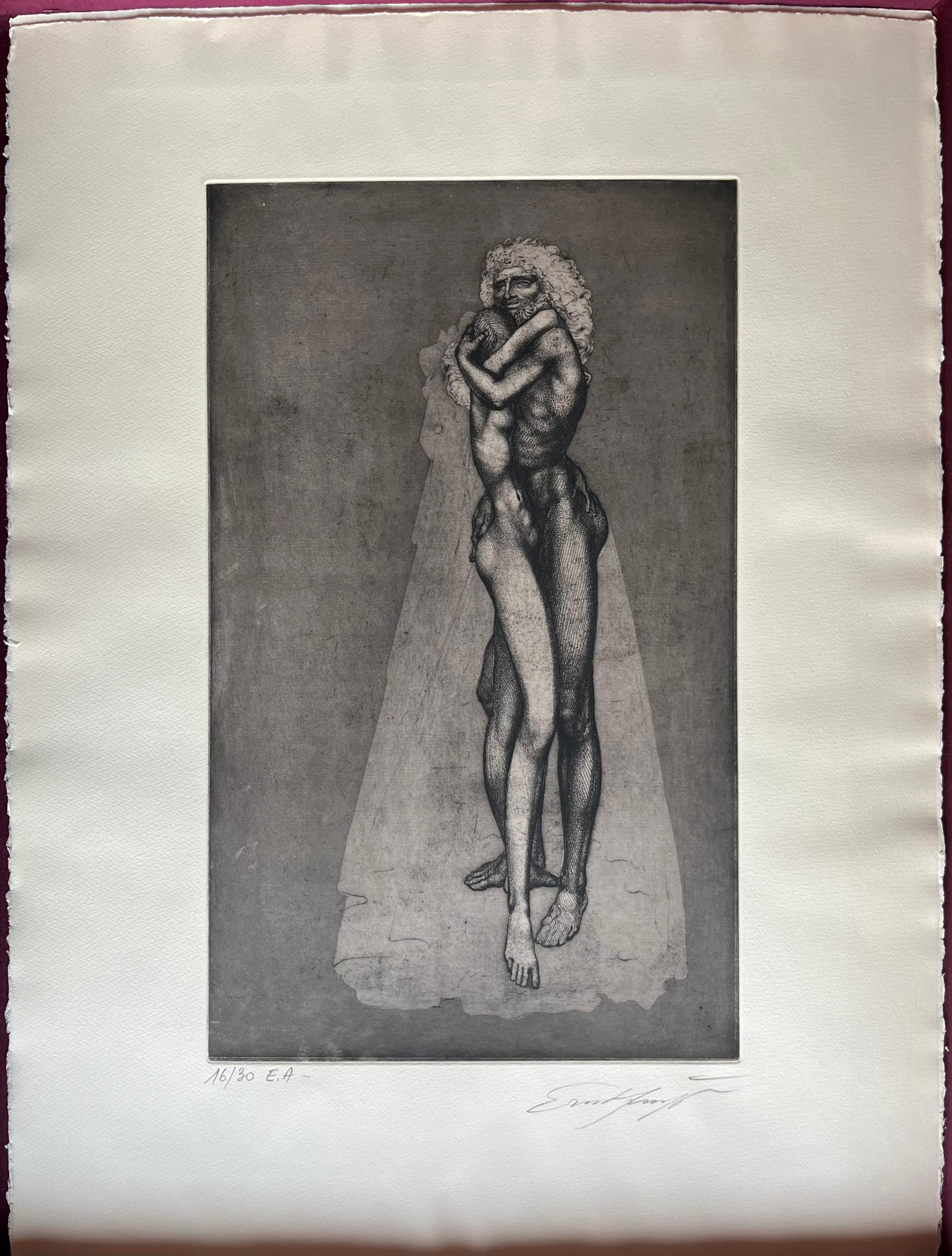 Gravure n°13 d'Ernest Fuchs : KABBALAH (SEFER YETSIRA et 32 PATHS OF WISdom) - Print de Ernst Fuchs