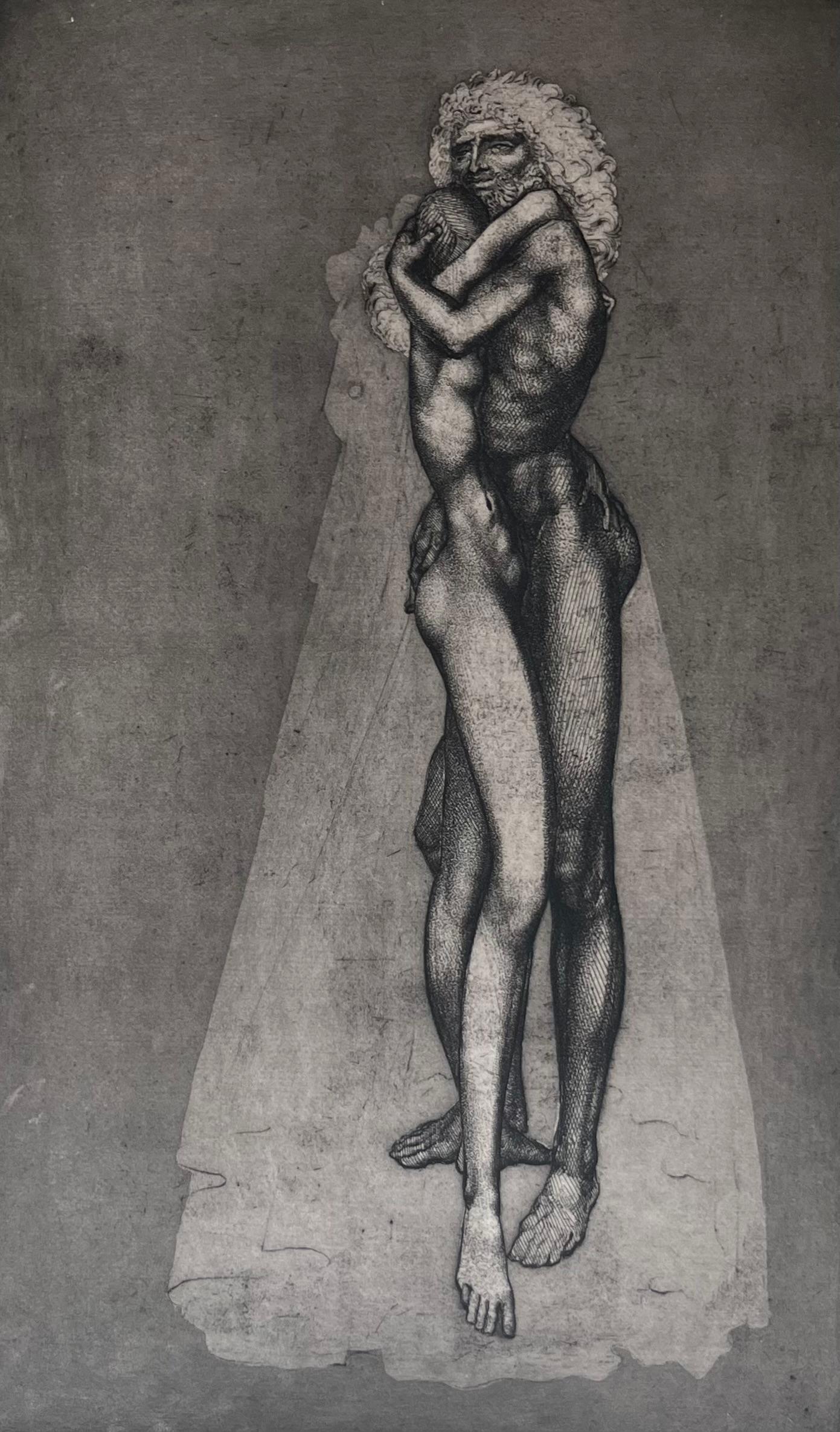 Figurative Print Ernst Fuchs - Gravure n°13 d'Ernest Fuchs : KABBALAH (SEFER YETSIRA et 32 PATHS OF WISdom)