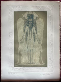 Engraving #3 by Ernst Fuchs: KABBALAH (SEFER YETSIRA and 32 PATHS OF WISDOM)
