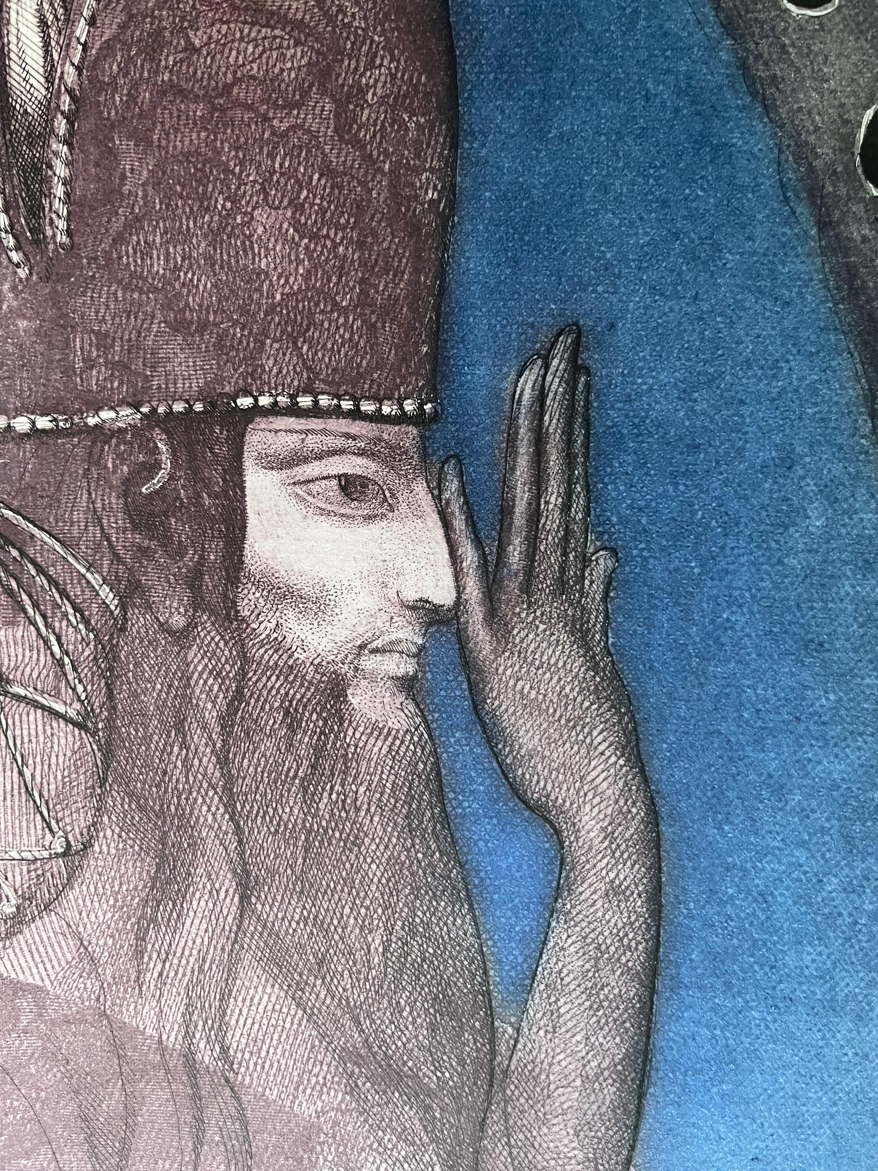 Gravur #4 von Ernst Fuchs: KABBALAH (SEFER YETSIRA und 32 PATHS OF WISDOM) im Angebot 3