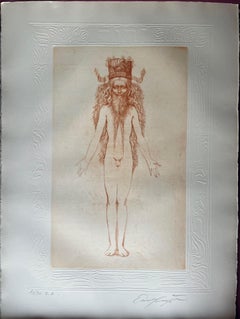 Incisione #7 di Ernst Fuchs: KABBALAH (SEFER YETSIRA e 32 SENTIERI DELLA SAGGEZZA)