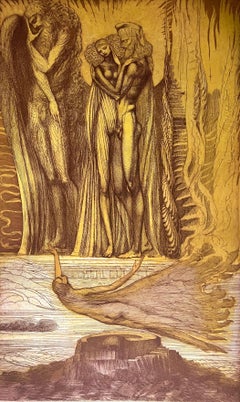 Engraving #9 by Ernst Fuchs: KABBALAH (SEFER YETSIRA and 32 PATHS OF WISDOM)
