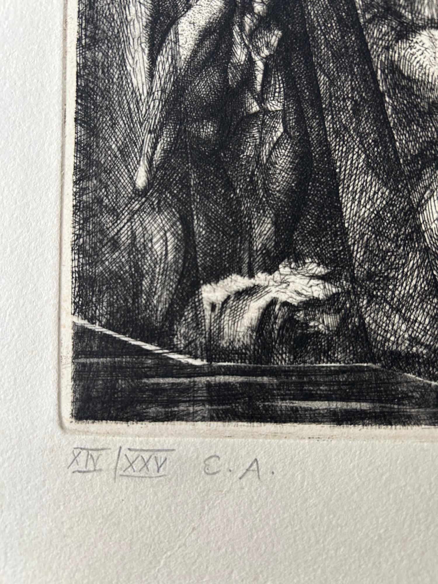 Impression à l'eau-forte signée Ernst Fuchs « Die Geburt der Venus » (La naissance de Vénus) en vente 1