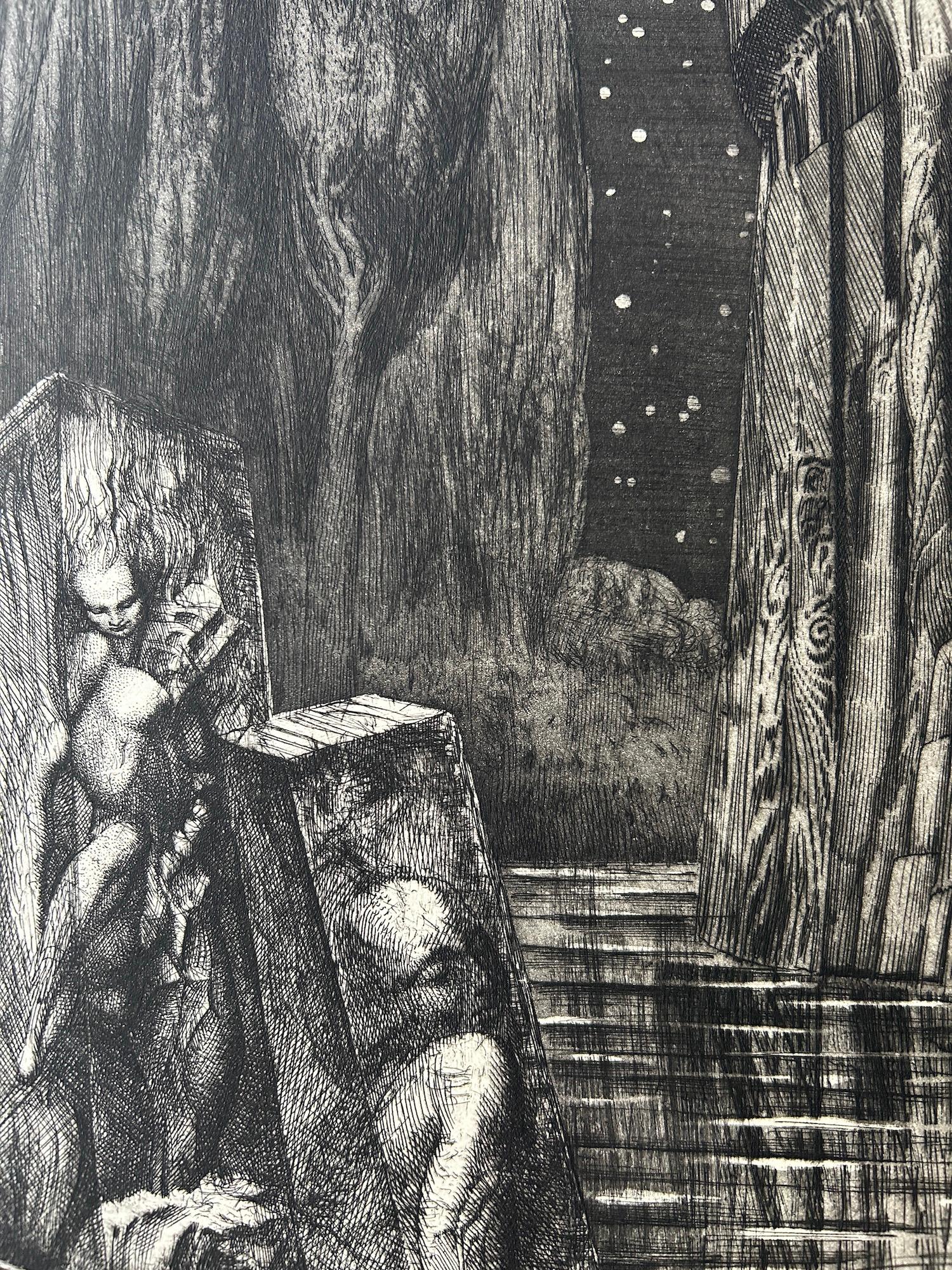 Impression à l'eau-forte signée Ernst Fuchs « Die Geburt der Venus » (La naissance de Vénus) en vente 5