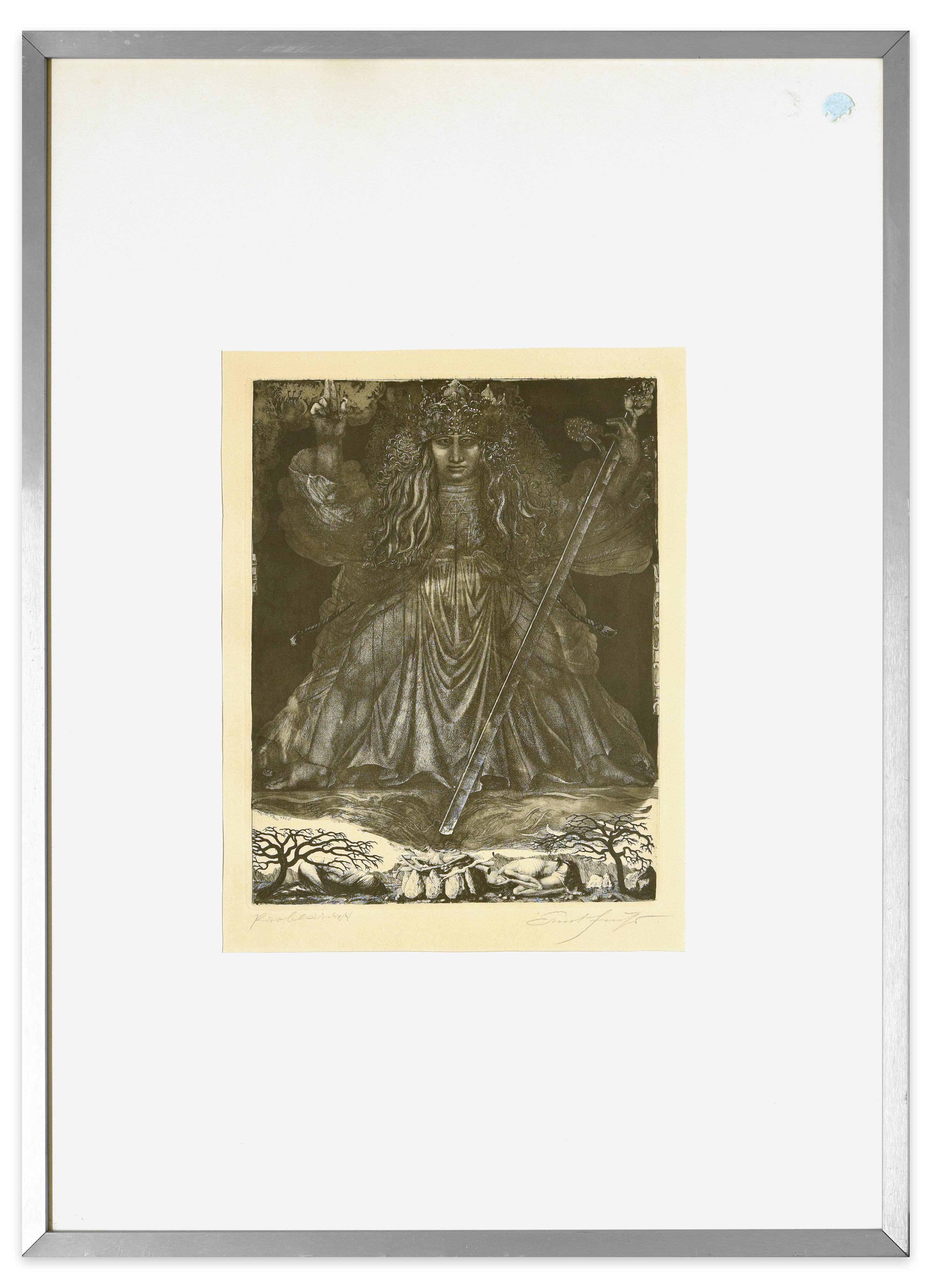 Eau-forte originale de Ernst Fuchs intitulée Samson, le juge - années 1960 en vente 2