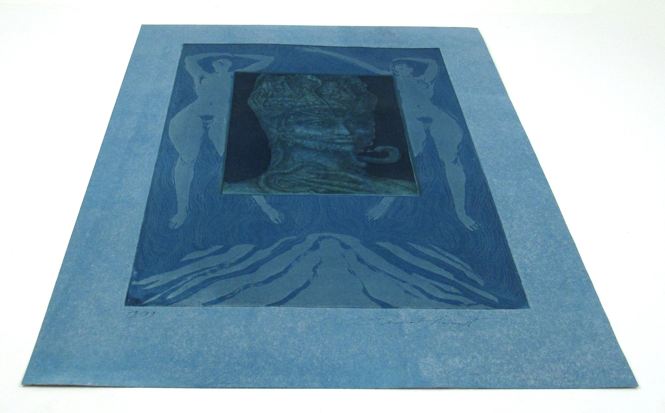 Ernst Fuchs
(Österreicher, 1930 - 2015)

Sphinx in Pharao

Blatt Nr. 6 aus dem Folio 