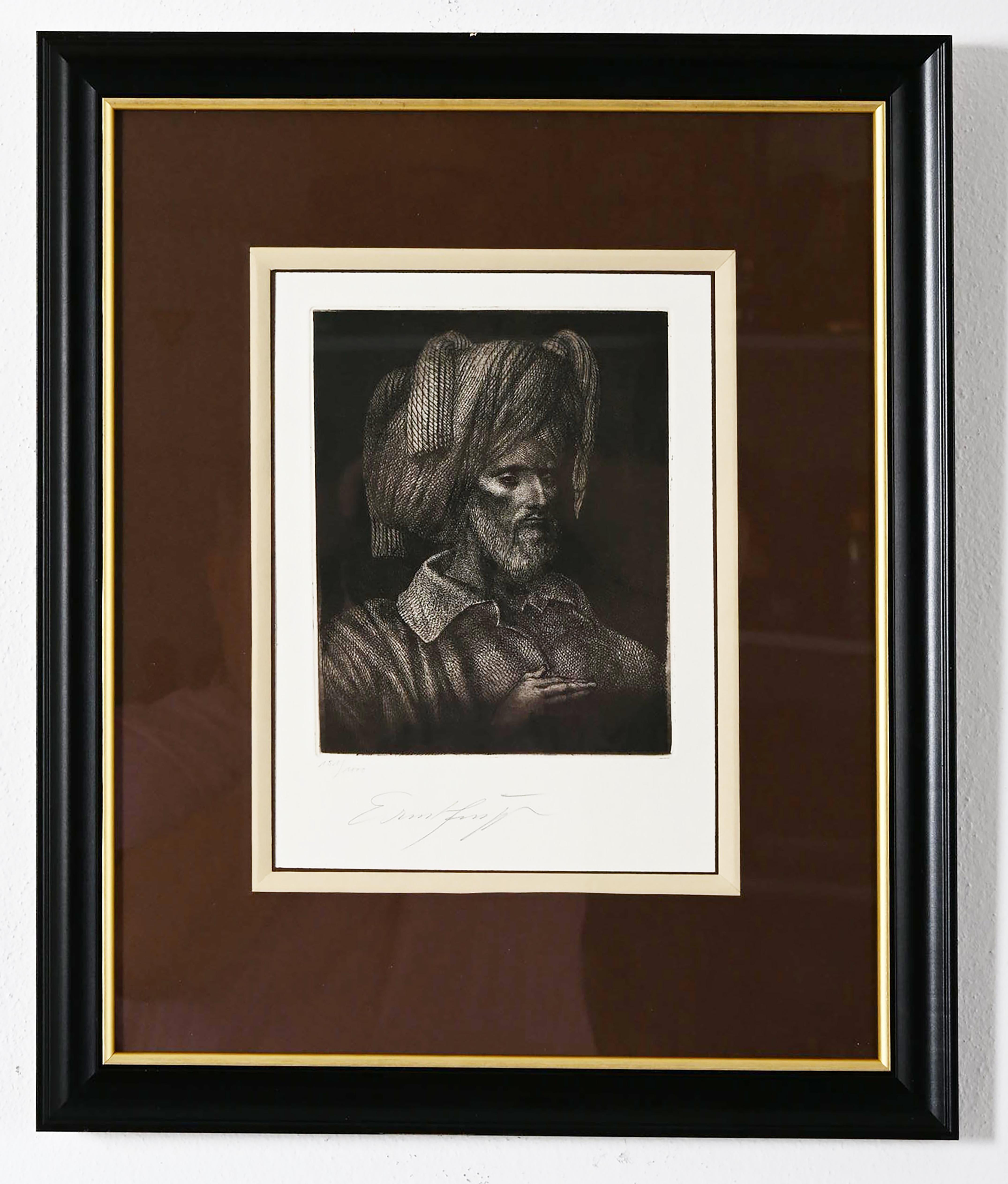 Ernst Fuchs (1930-2015), color etching, 