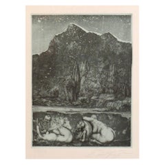 Ernst Fuchs 'Under the Snow Lilith' Print, 1969