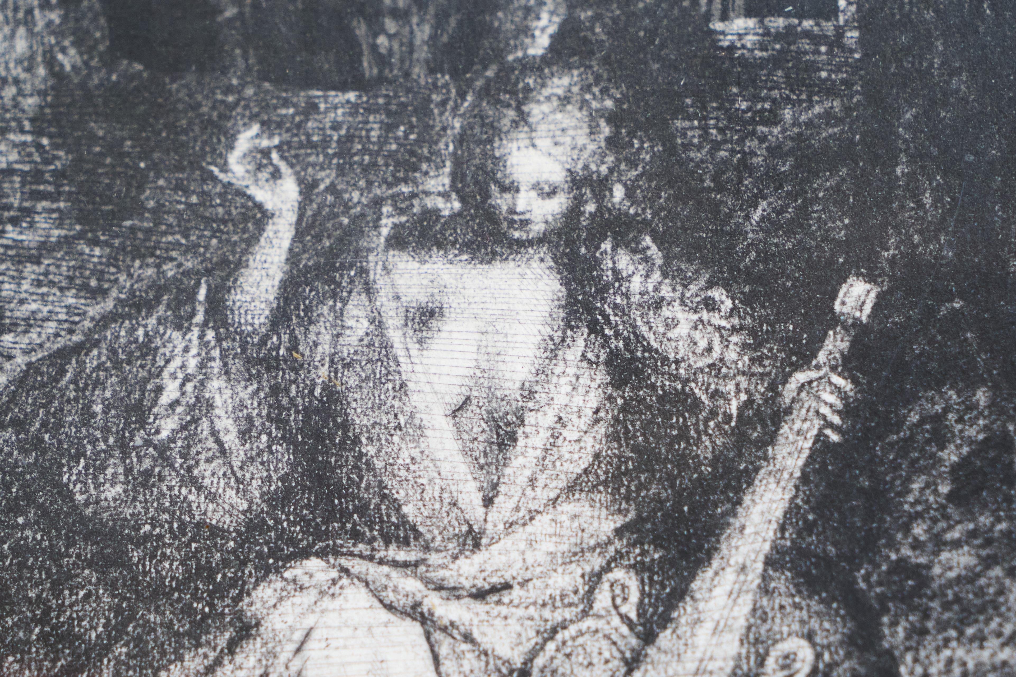 Legno Ernst Fuchs 'Waldidylle vor der Himmelsmauer' Prova d'artista firmata a mano 1974 in vendita