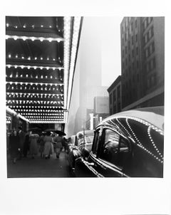Car Reflecting Theatre Bulbs, New York by Master of 20th Century Photography