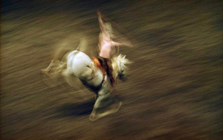 Ernst Haas Rodeo Contemporary Color Portrait Photography Of Horse And Rider In Motion For Sale At 1stdibs