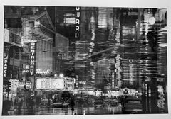 Times Square, New York City, Schwarzweiß-Landschaftsfotografie 1950er Jahre