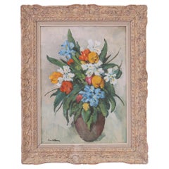 Ernst Hase "Flower Still Life with Vase" 1950s Watercolor and gouache on paper