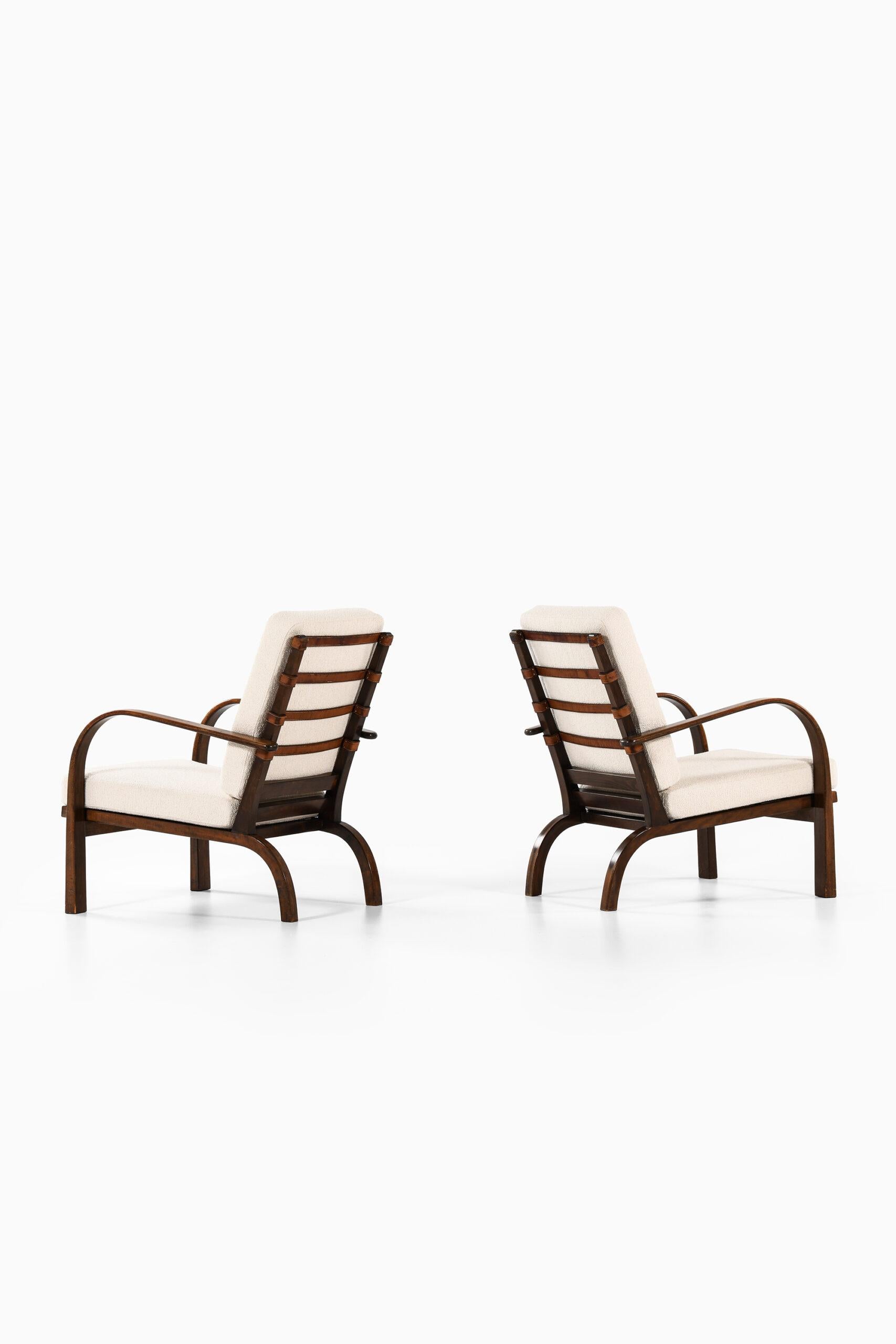 Leather Ernst Heilmann-Sevaldsen Easy Chairs Model FH-7 Produced by Fritz Hansen For Sale