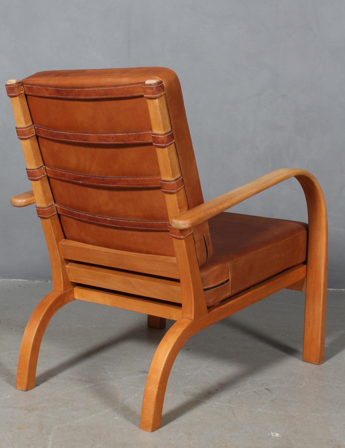 Leather Ernst Heilmann Sevaldsen for Fritz Hansen Rare Lounge Chair from the 1930s