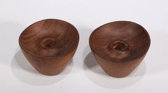 Ernst Henriksen Danish Modern Pair of Teak Candle Holders, 1950s-1960s