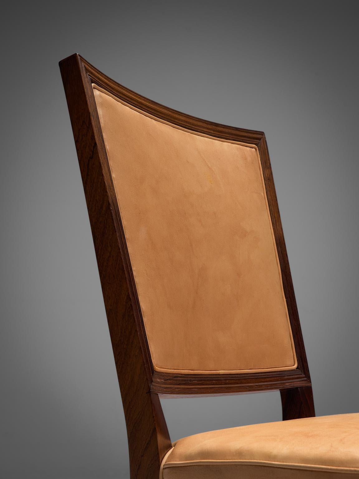 Ernst Kuhn Attributed Dining Chairs in Leather and Solid Rosewood 1