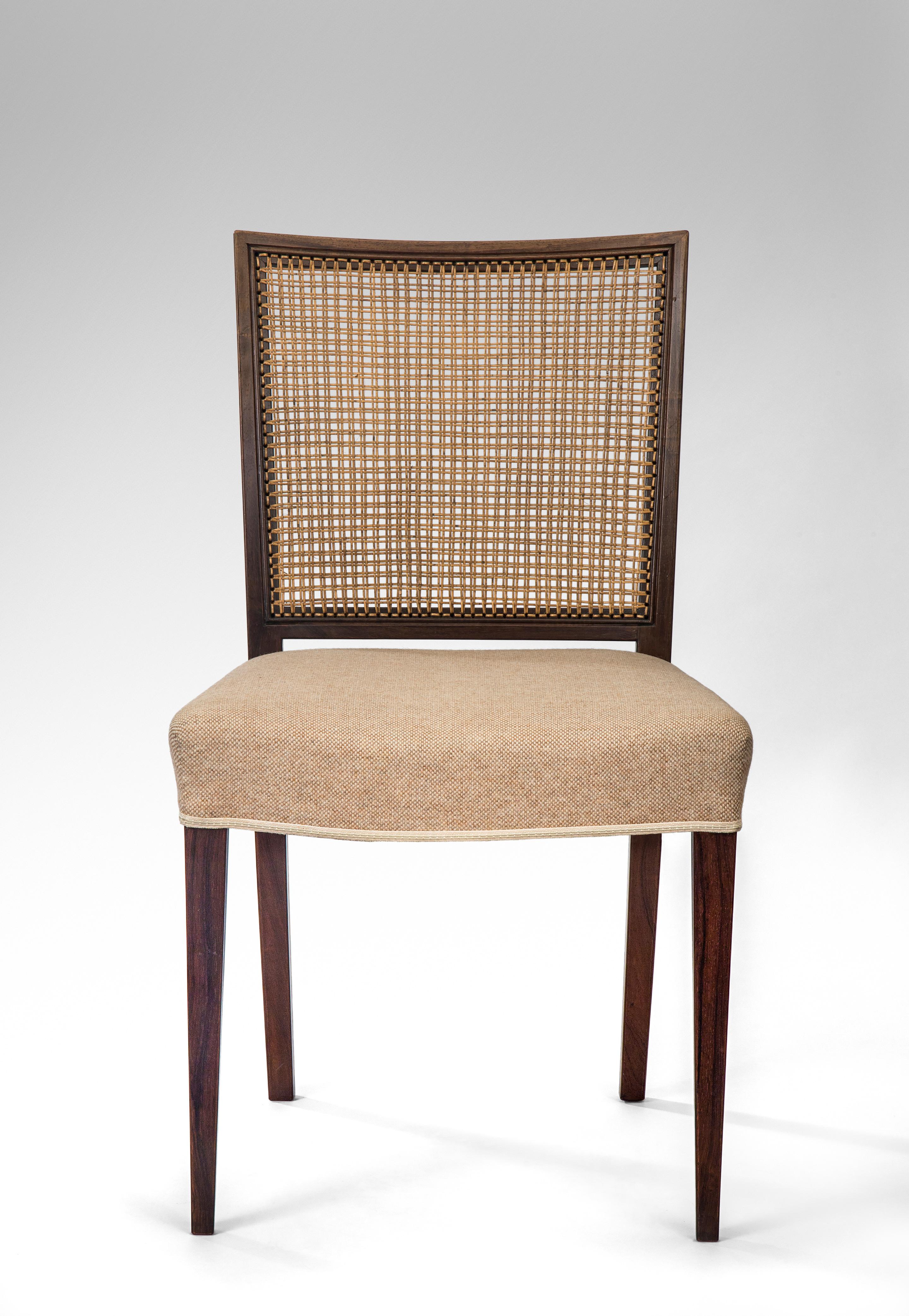 Ernst Kühn, Set of 12 Danish Caned Rosewood Side Chairs (Skandinavische Moderne)