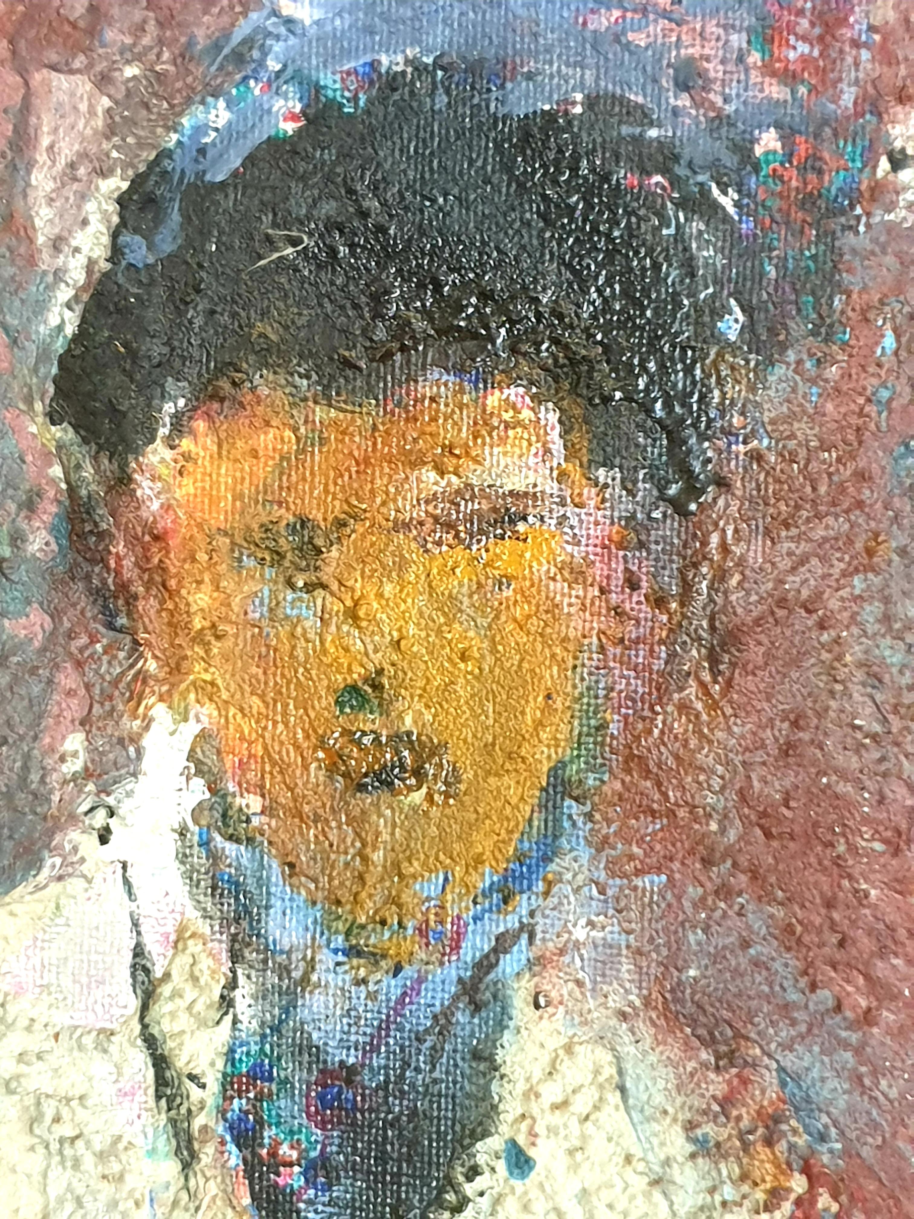  Großes expressionistisches Ölgemälde auf Leinwand, Wohnungsinterieur und Stadtlandschaft. (Expressionismus), Painting, von Ernst Ludwig Kirchner