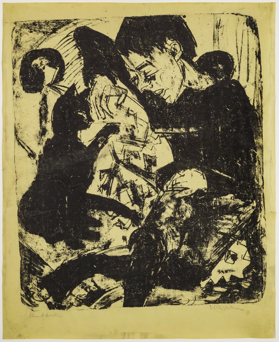 Knabe mit Katze (Boy with cat) - Print by Ernst Ludwig Kirchner