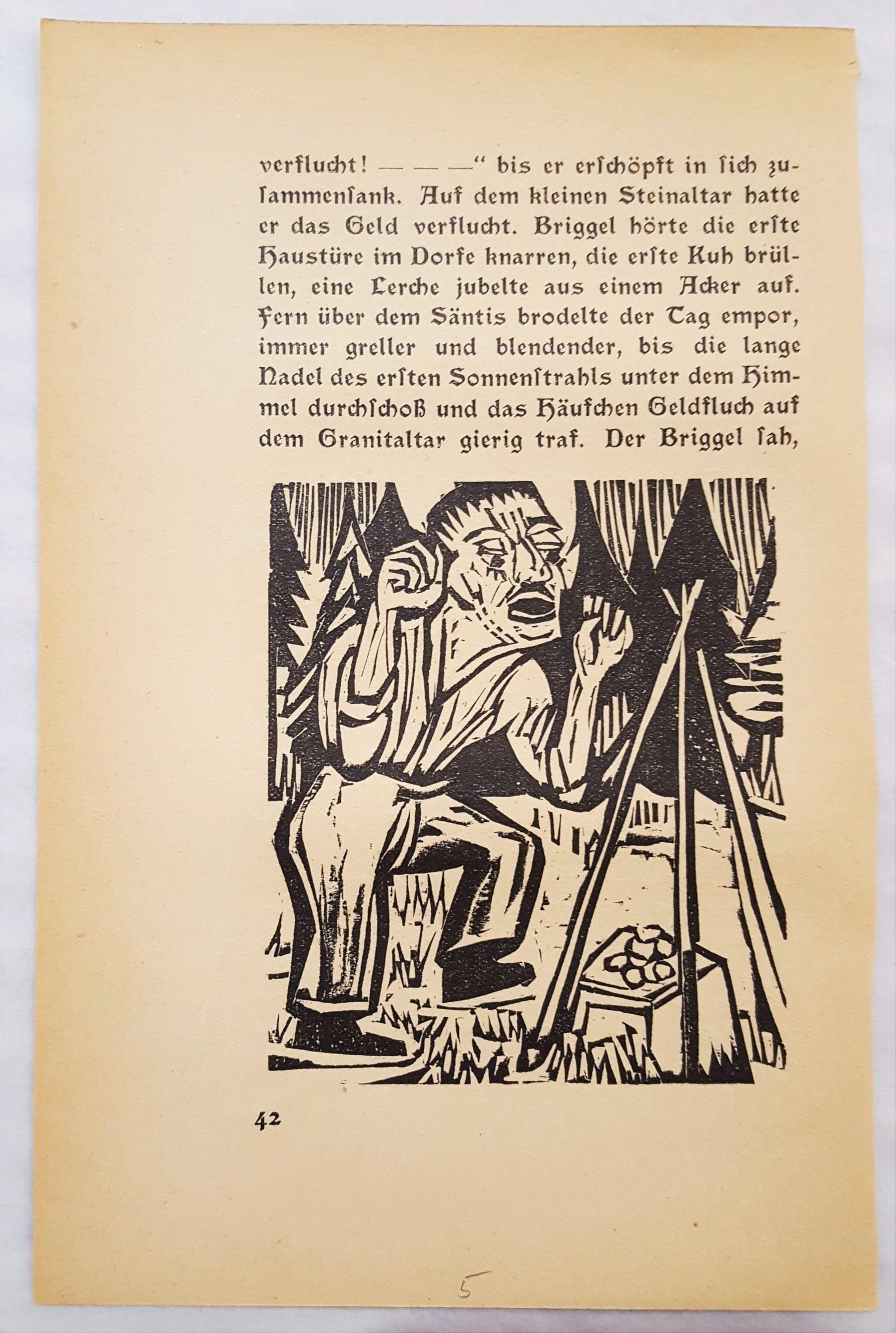 Der Briggel: Briggel verflucht das Geld (Briggel: Briggel Cursing Money) - Print by Ernst Ludwig Kirchner