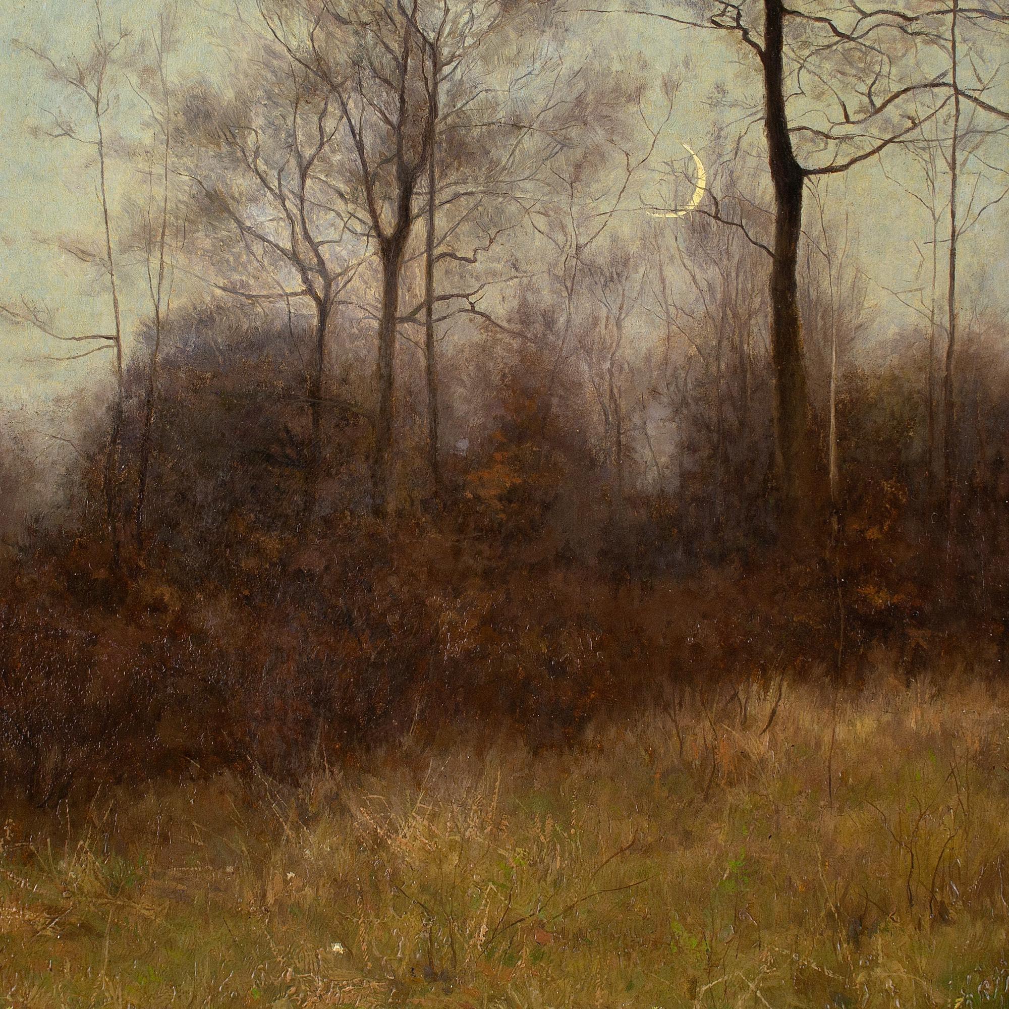 Ernst Ludwig Von Aster, Autumn Landscape With Crescent Moon For Sale 5