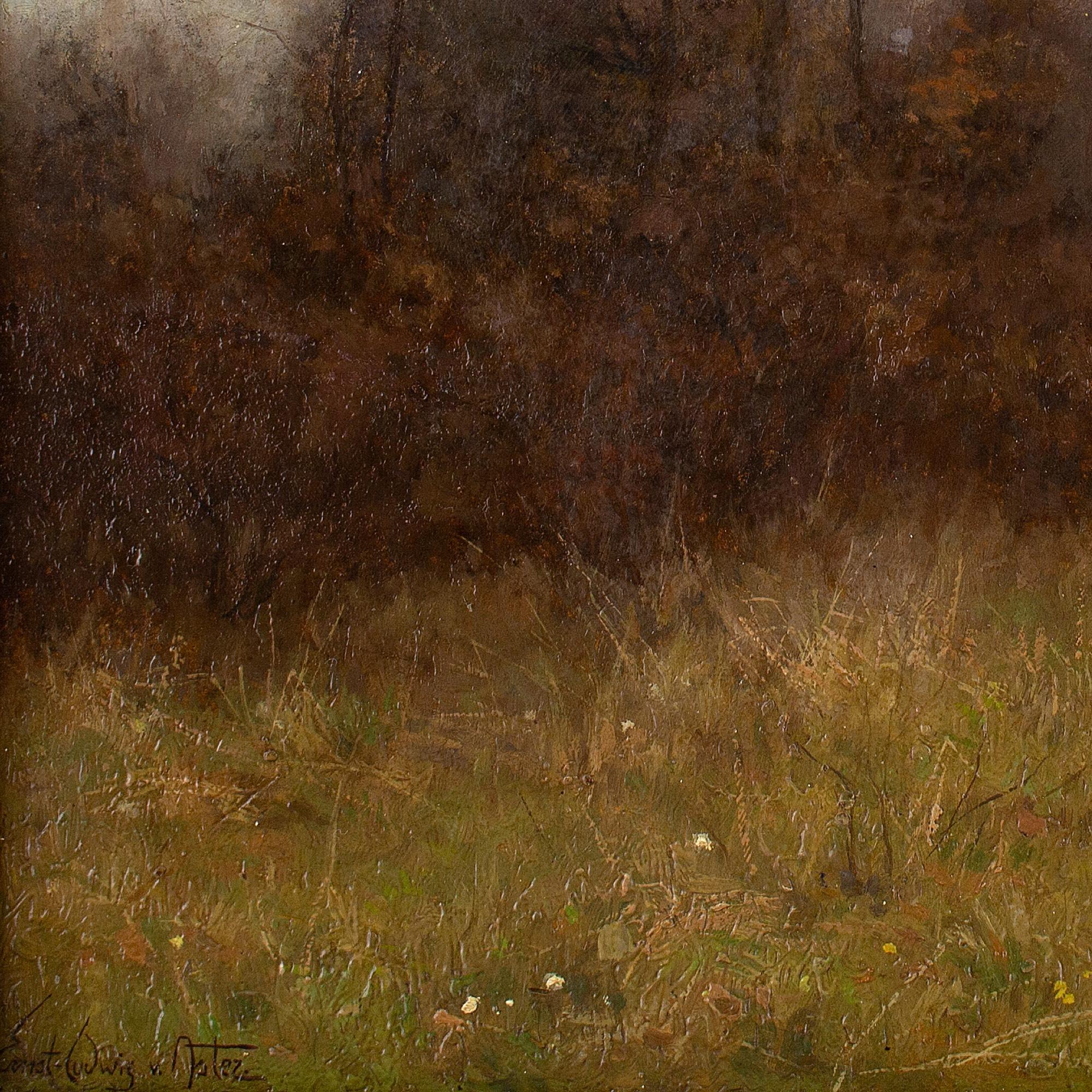 Ernst Ludwig Von Aster, Autumn Landscape With Crescent Moon For Sale 7
