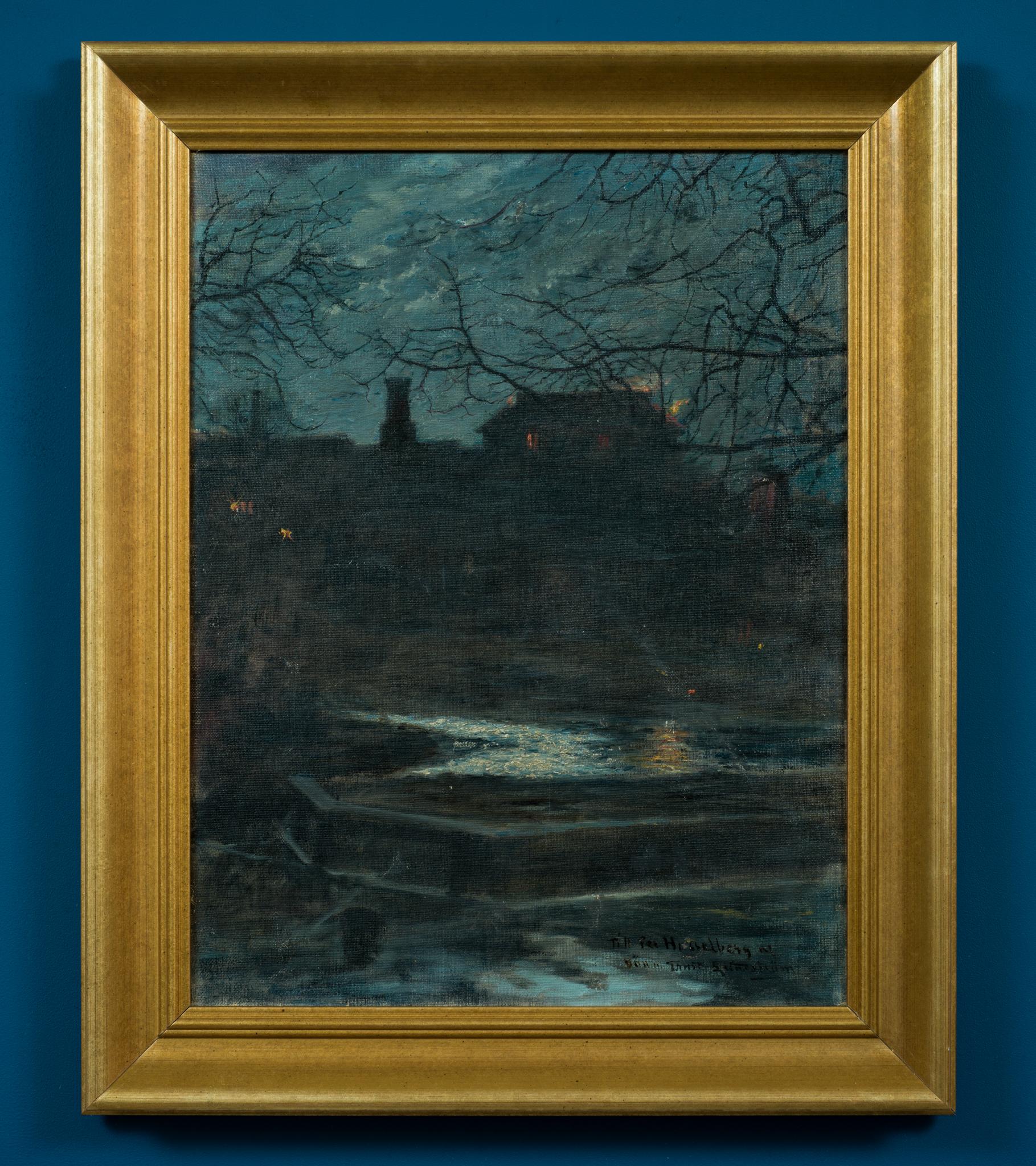 The Glow of the Past: Lundströms Stockholm mit einem Hauch von Mysterium – Painting von Ernst Lundström