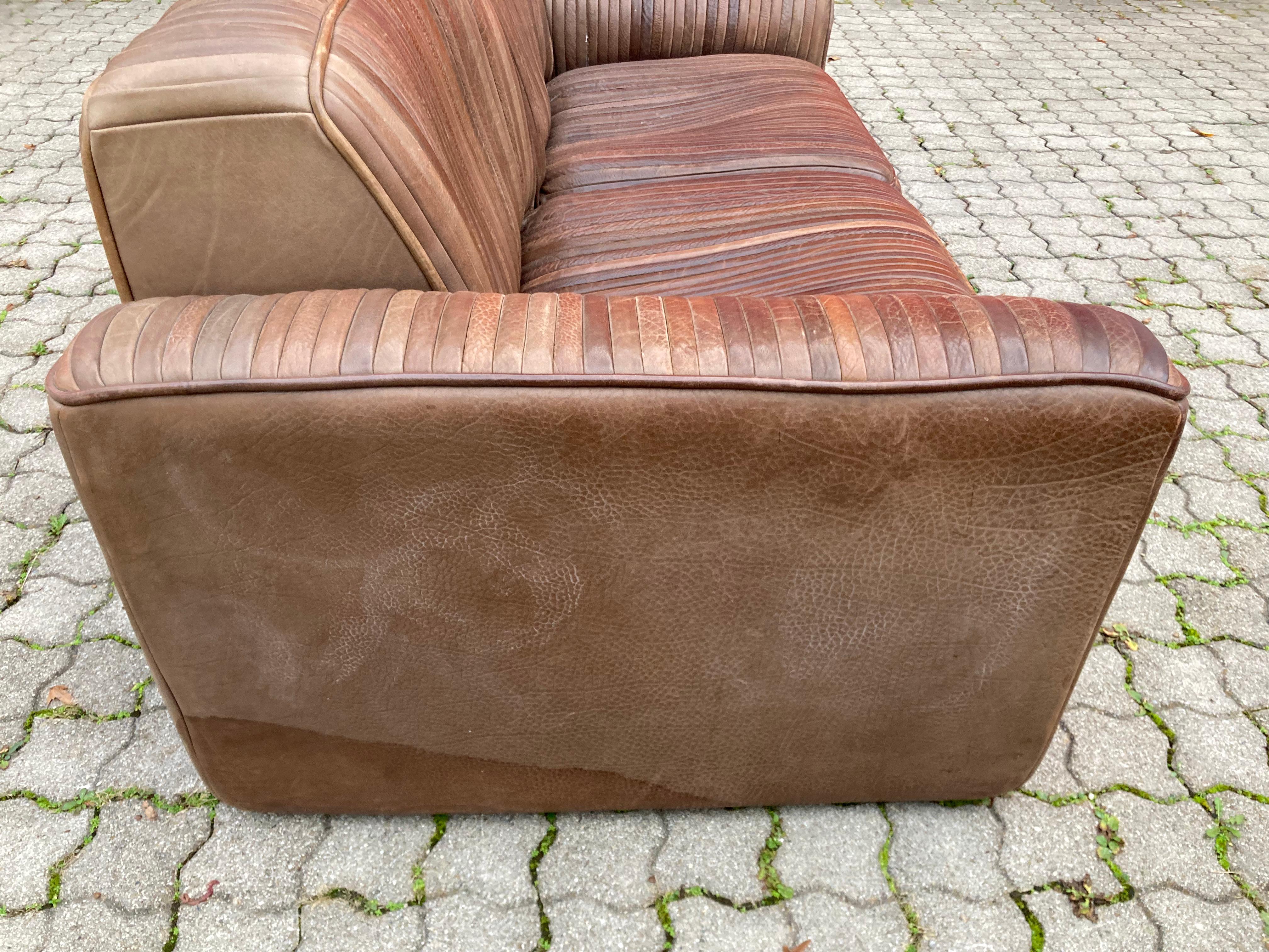 Ernst Lüthy De Sede Modular Living Room Suite Leather Sofa brown 1970 For Sale 5