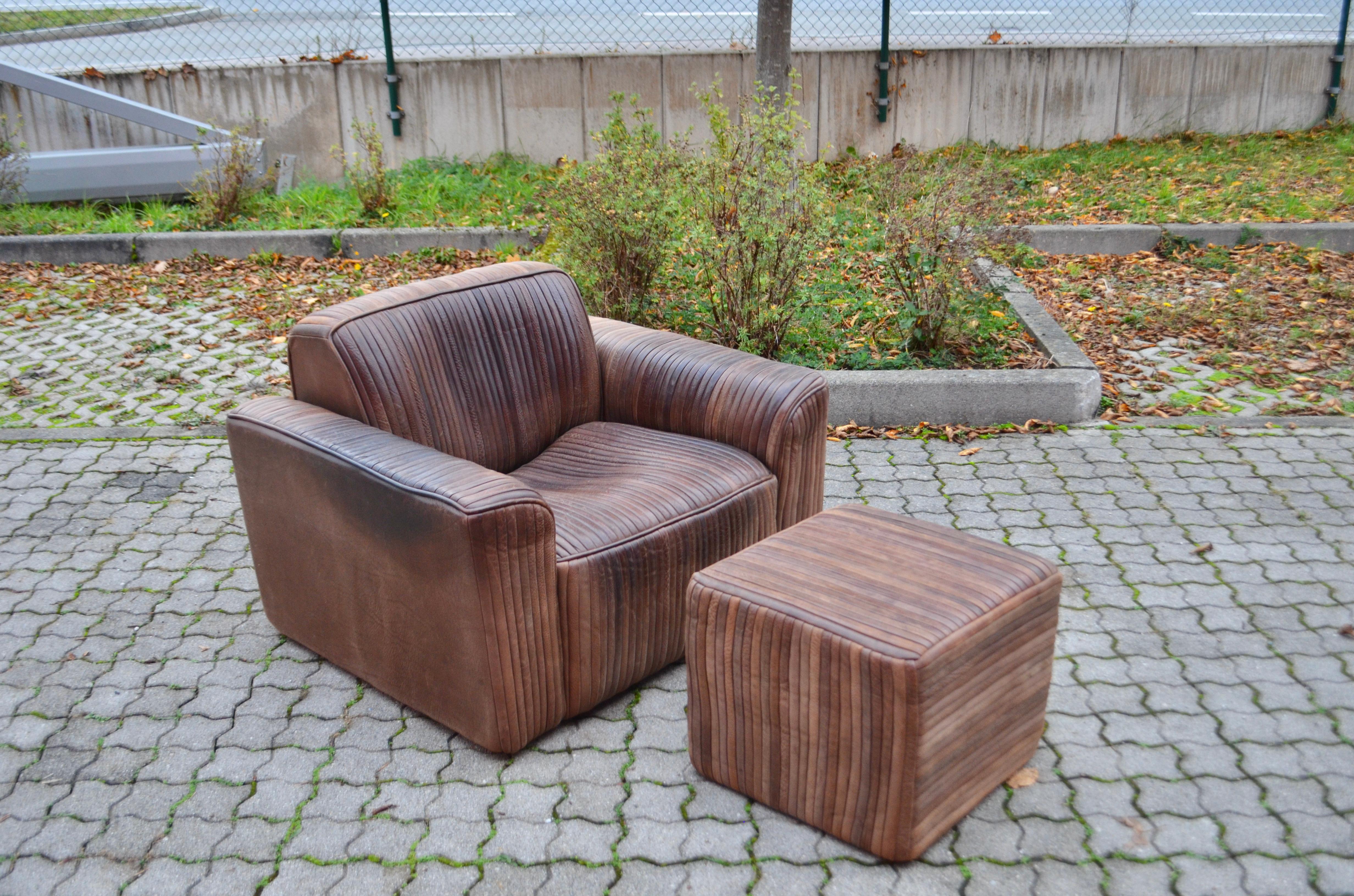 Ernst Lüthy De Sede Modular Living Room Suite Leather Sofa brown 1970 For Sale 11