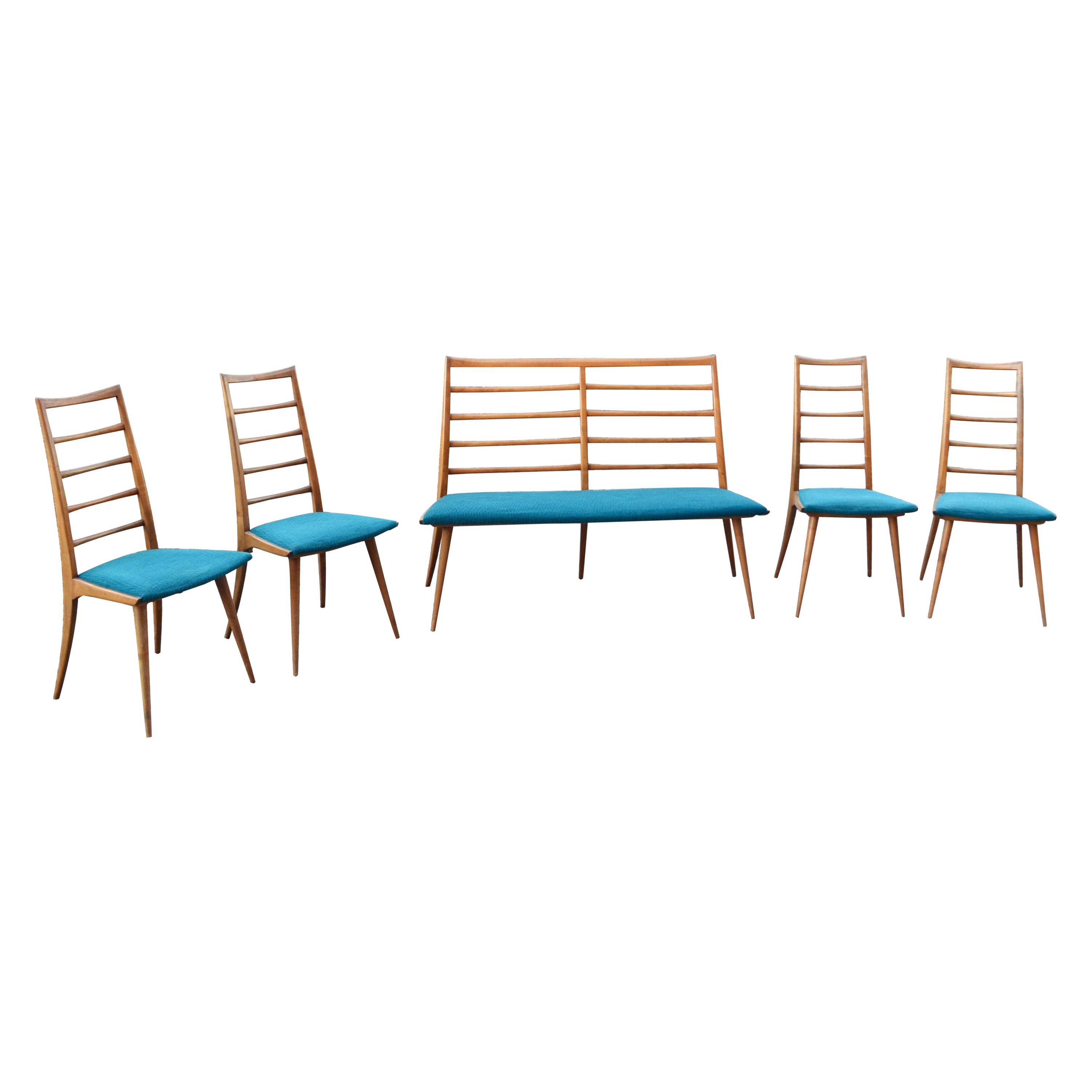 Ernst Martin Dettinger Conjunto de sillas de comedor de mediados de siglo Lucas Schnaidt Alemania en venta
