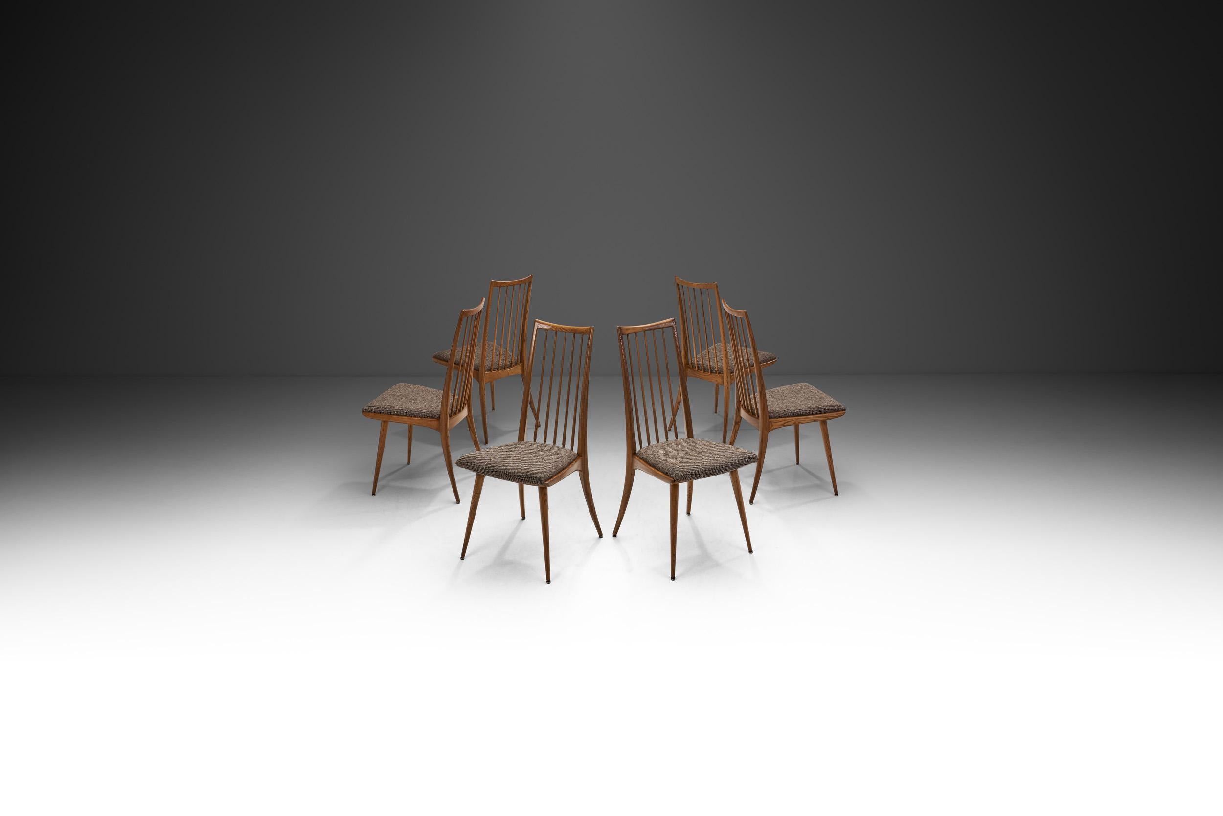 The design of model “6057” dates to 1955, and shows the design heritage of the Bauhaus with unmistakeable mid-century modern touches.

While the appearance of these chairs may seem uncluttered and simple at first glance, they subtly show the