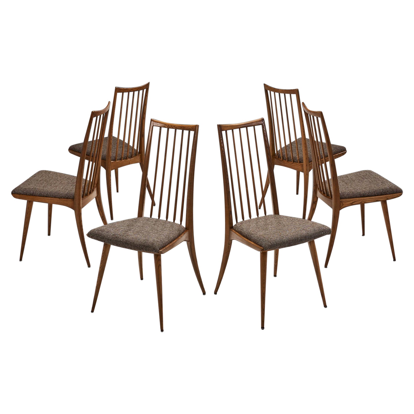 Ernst Martin Dettinger Ensemble de chaises en frêne "6057", Allemagne, années 1950