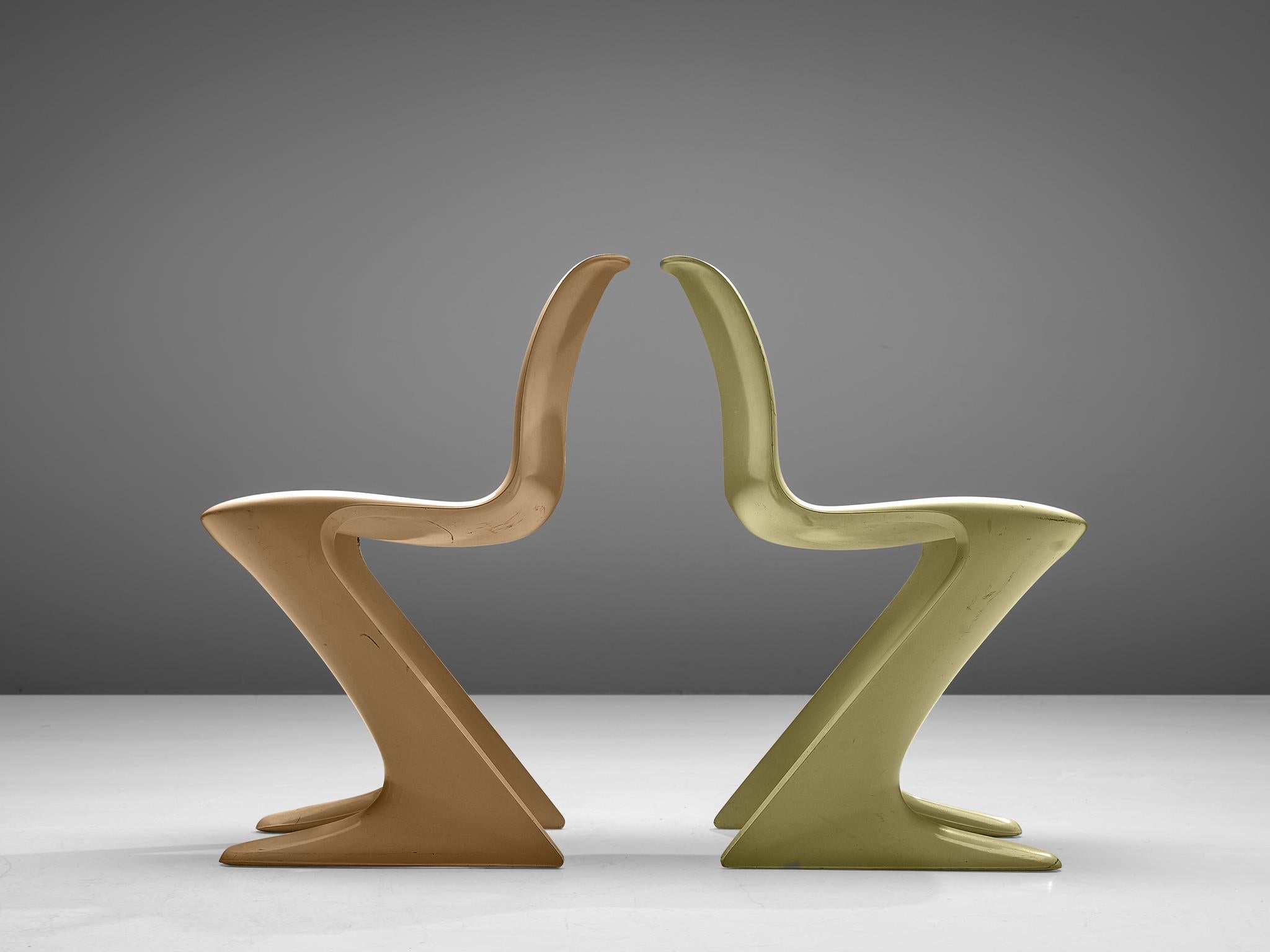 Mid-20th Century Ernst Moeckl Colorful Kangaroo Chairs 