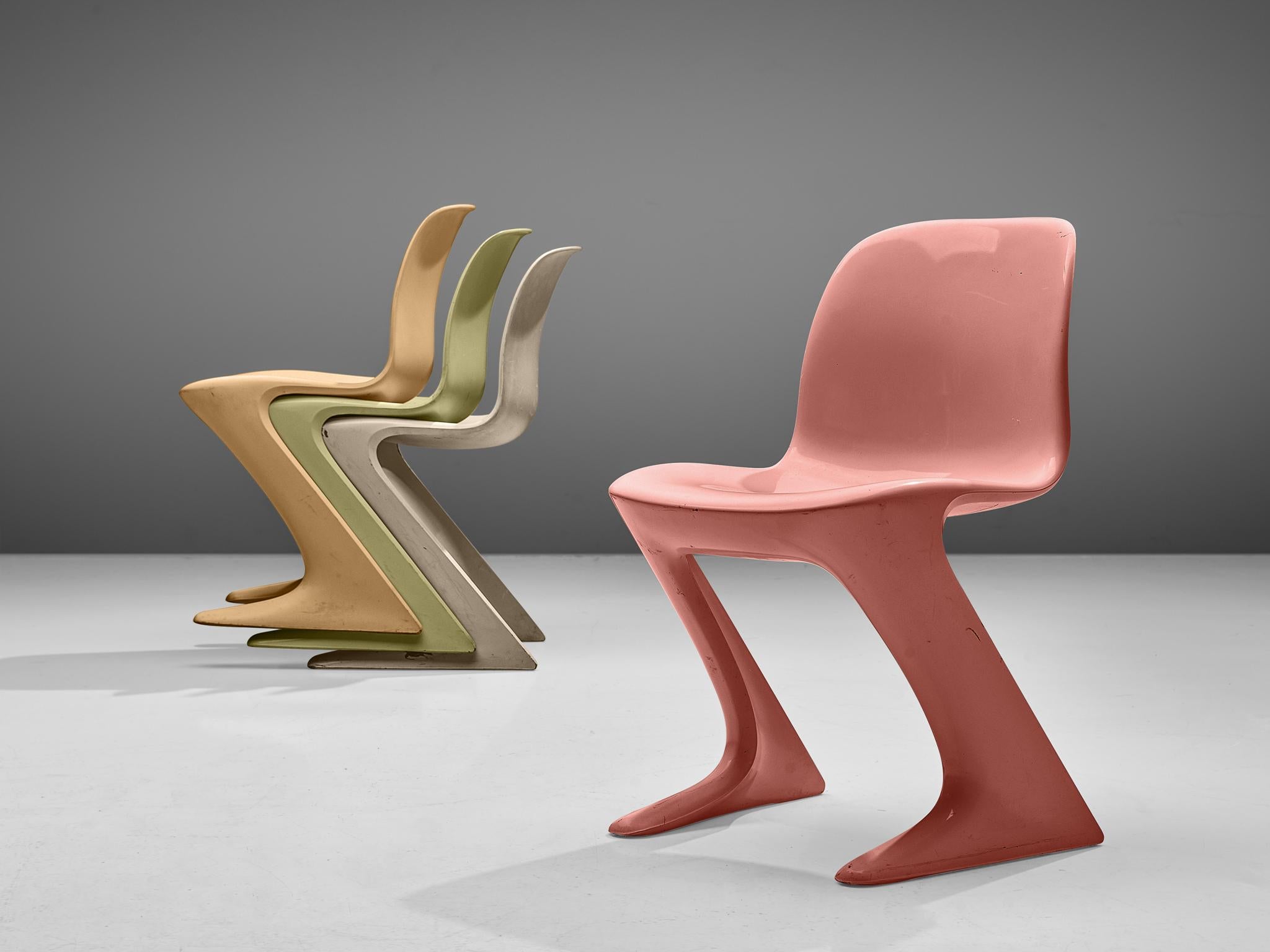 Fiberglass Ernst Moeckl Colorful Kangaroo Chairs