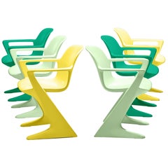 Ernst Moeckl Set of Six Colorful Kangaroo Chairs
