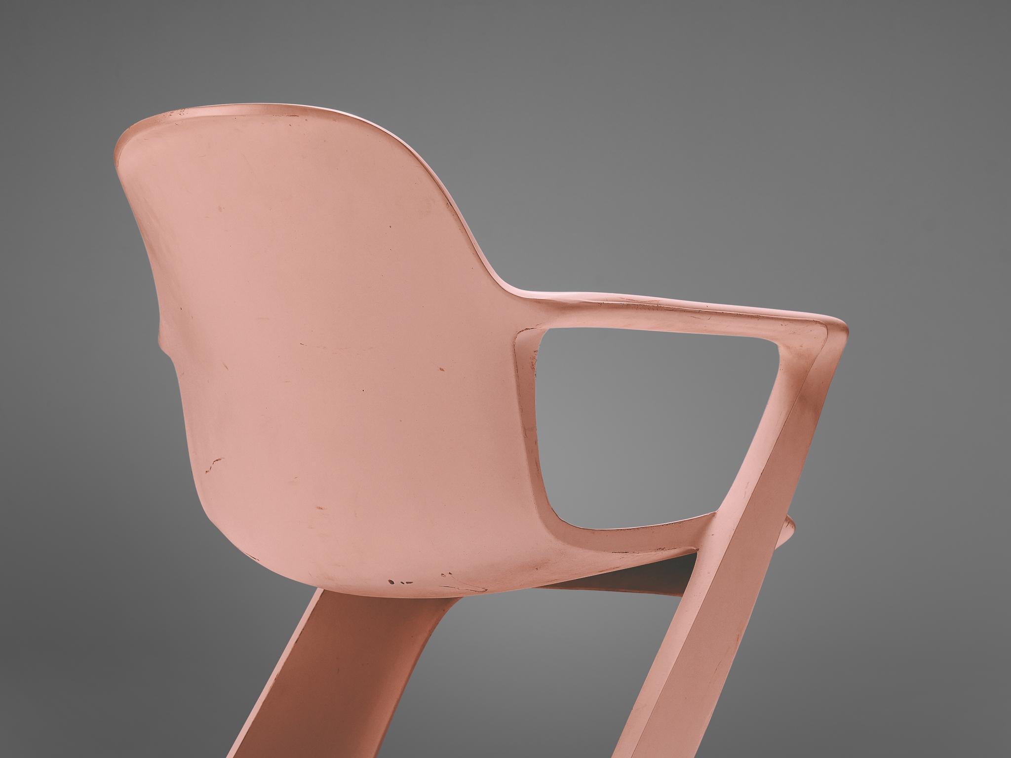 Mid-Century Modern Ernst Moeckl 'Kangaroo' Dining Chairs in Soft Pink For Sale